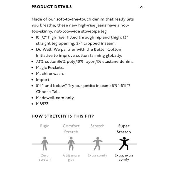 Madewell Roadtripper Stovepipe High Rise Crop Jeans 25 - Picture 13 of 13